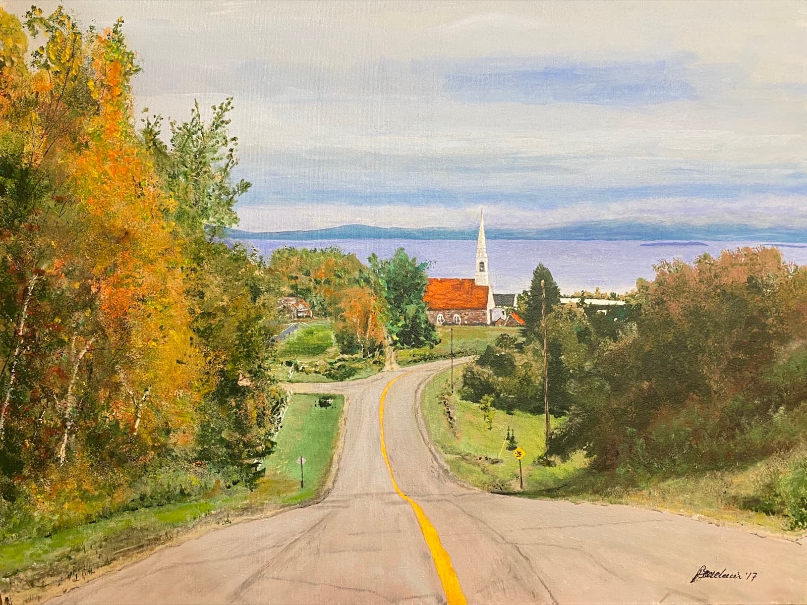 Saint-Fidèle, toile acrylique de Robert Bourbonnais